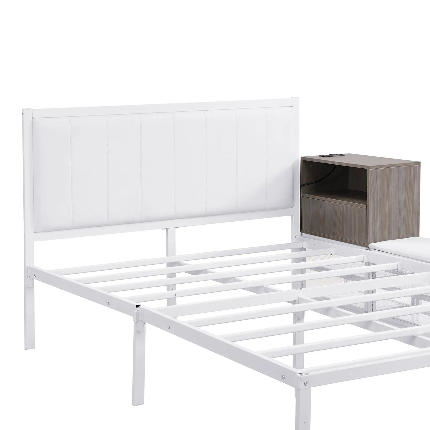 Platform Bed With 2 Tier Storage Shelves, Storage Cabinet by HouseOfZazla
