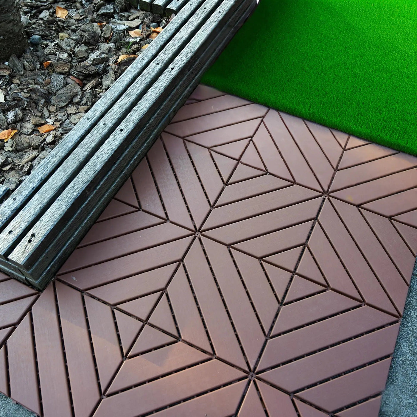 Durable Plastic Interlocking Deck Tiles, Waterproof Outdoor And Indoor Use by HouseOfZazla