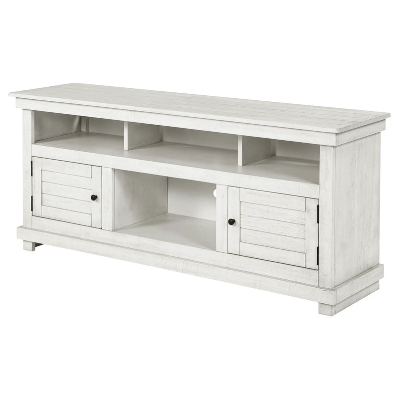 Payne 60-inch TV Stand Media Console Distressed White by Unique Piece Furniture
