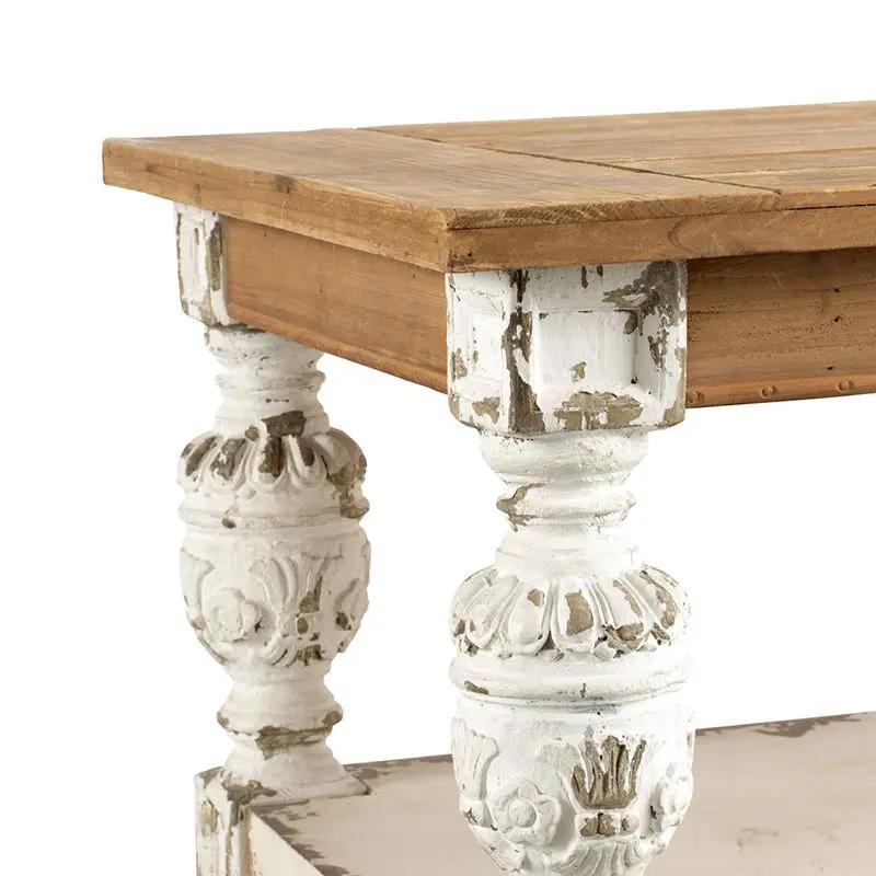 Rectangle Coffee Wooden Coffee Table, French Country Coffee Table - Brown / Antique White by HouseOfZazla