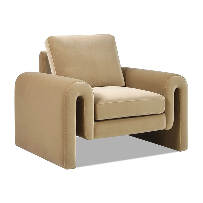 Mason - Arched Arm Chair - Camel Brown Beige by Unique Piece Furniture