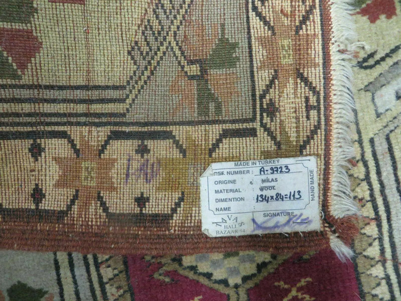 3' X 5' Vintage Handmade Turkish Turkey Oushak MILAS Wool Accent Rug Carpet Nice by Jewel Rugs