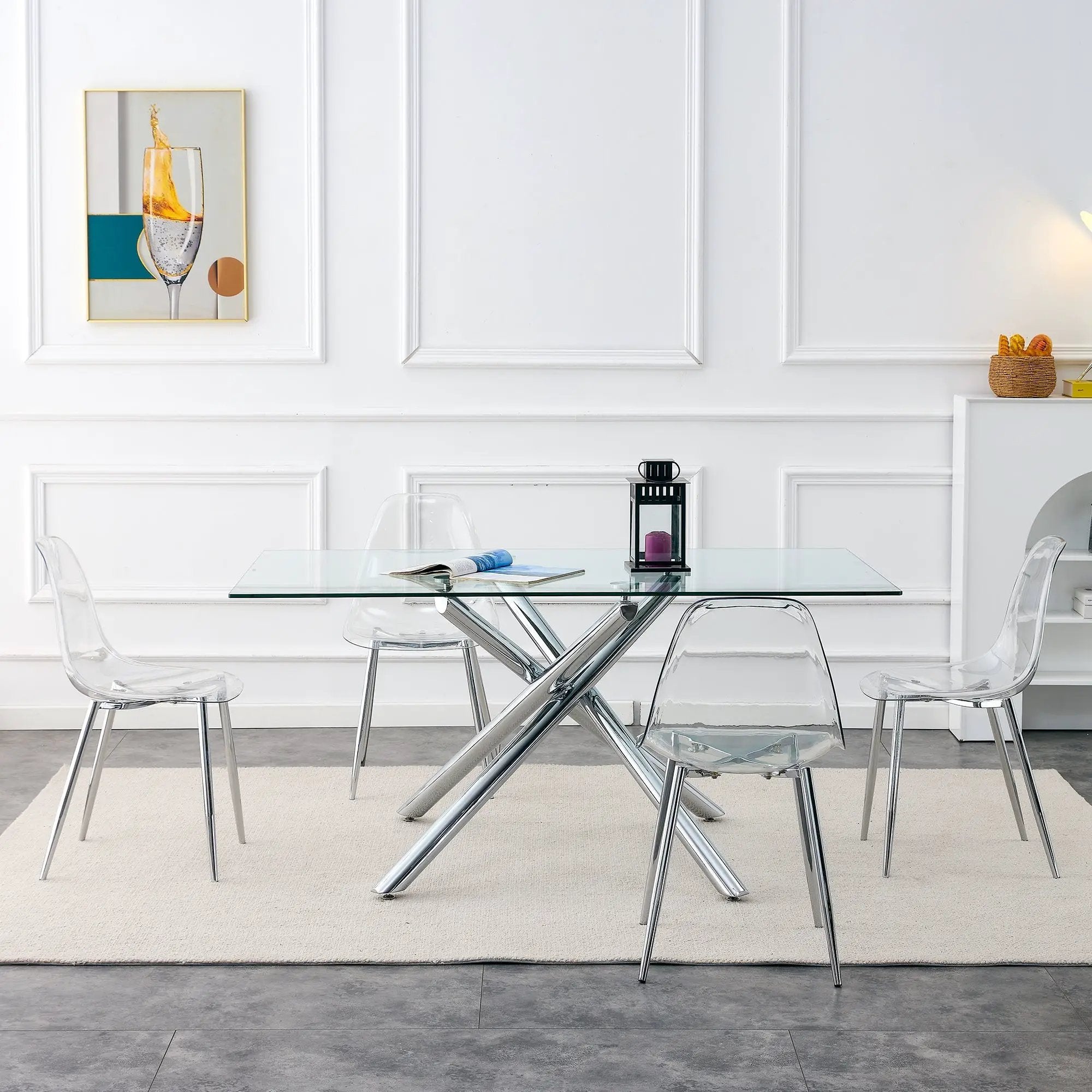 Modern Minimalist Transparent Dining Chair - 6-Piece Set by HouseOfZazla
