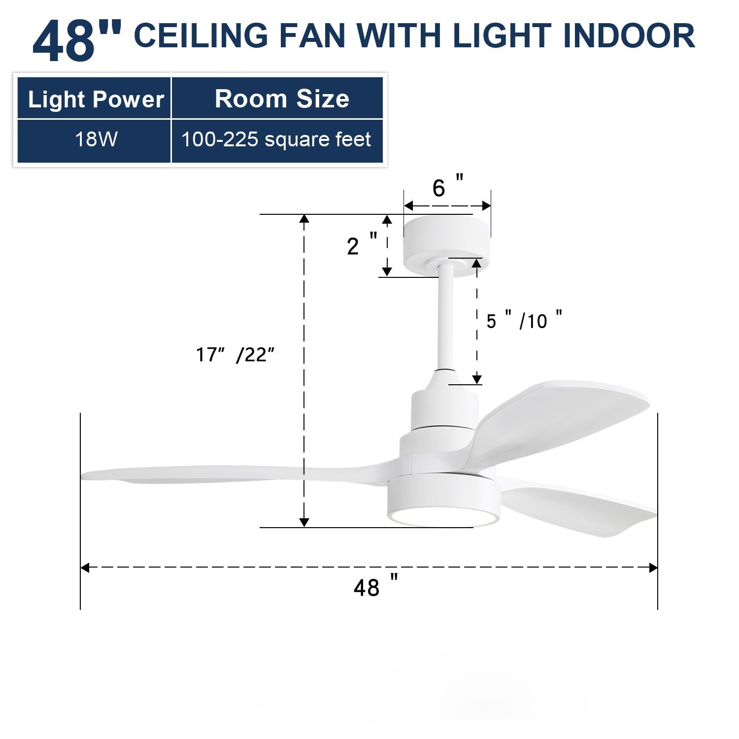 48 Inch Wood Ceiling Fan With Light and Remote Control by HouseOfZazla