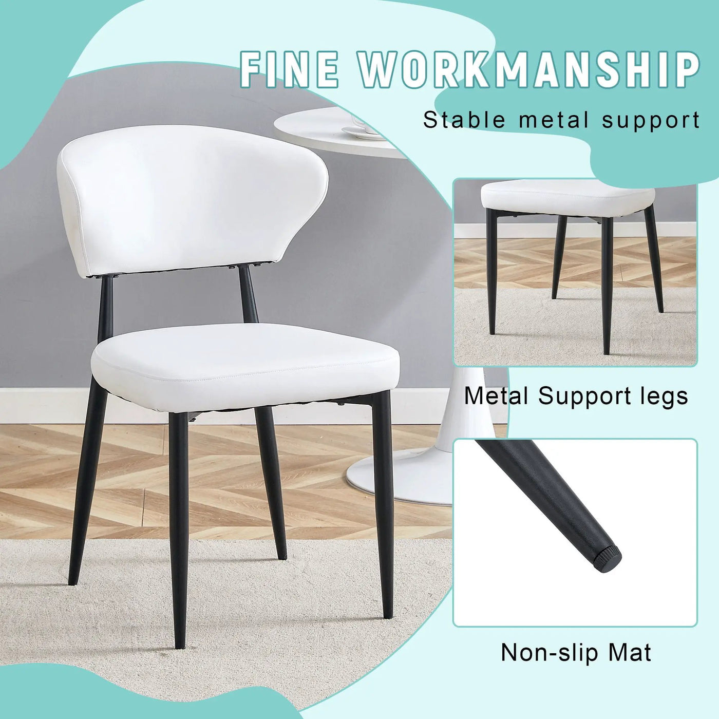 Minimalist Ergonomic Dining Chair With Curved Backres (Set of 4) by HouseOfZazla
