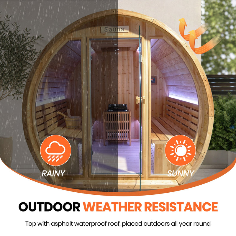 9000W 240V Finnish Carbonized Spruce Outdoor Sauna Room, photo 4 of 10