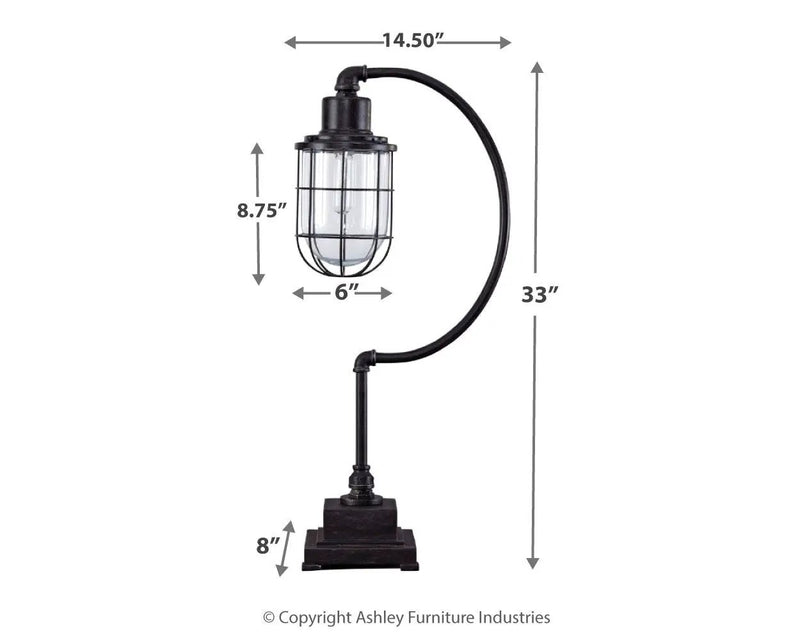Jae - Metal Desk Lamp - Antique Black by Unique Piece Furniture