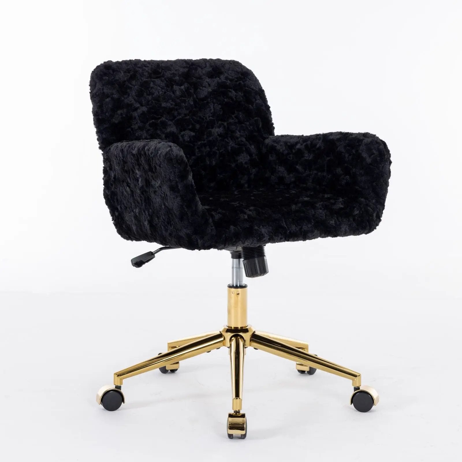Office Chair, Artificial Rabbit Hair Home Office Chair With Metal Base, Adjustable Desk Chair Swivel Office Chair, Vanity Chair by Unique Piece Furniture