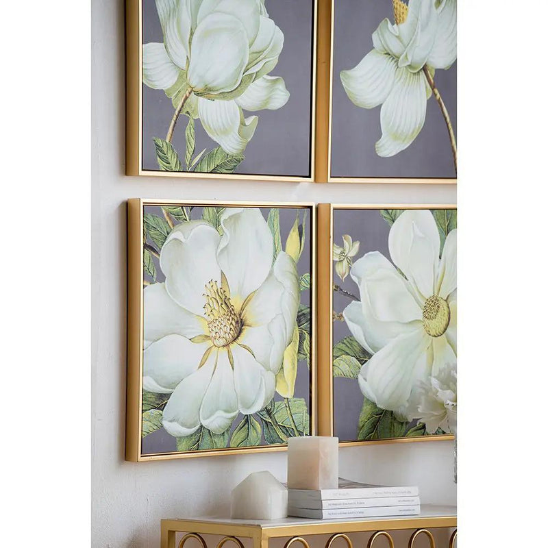 Botanical Wall Art Prints, Home Decor For Living Room Dining Room Bedroom Hallway (Set of 4) - Gray by HouseOfZazla