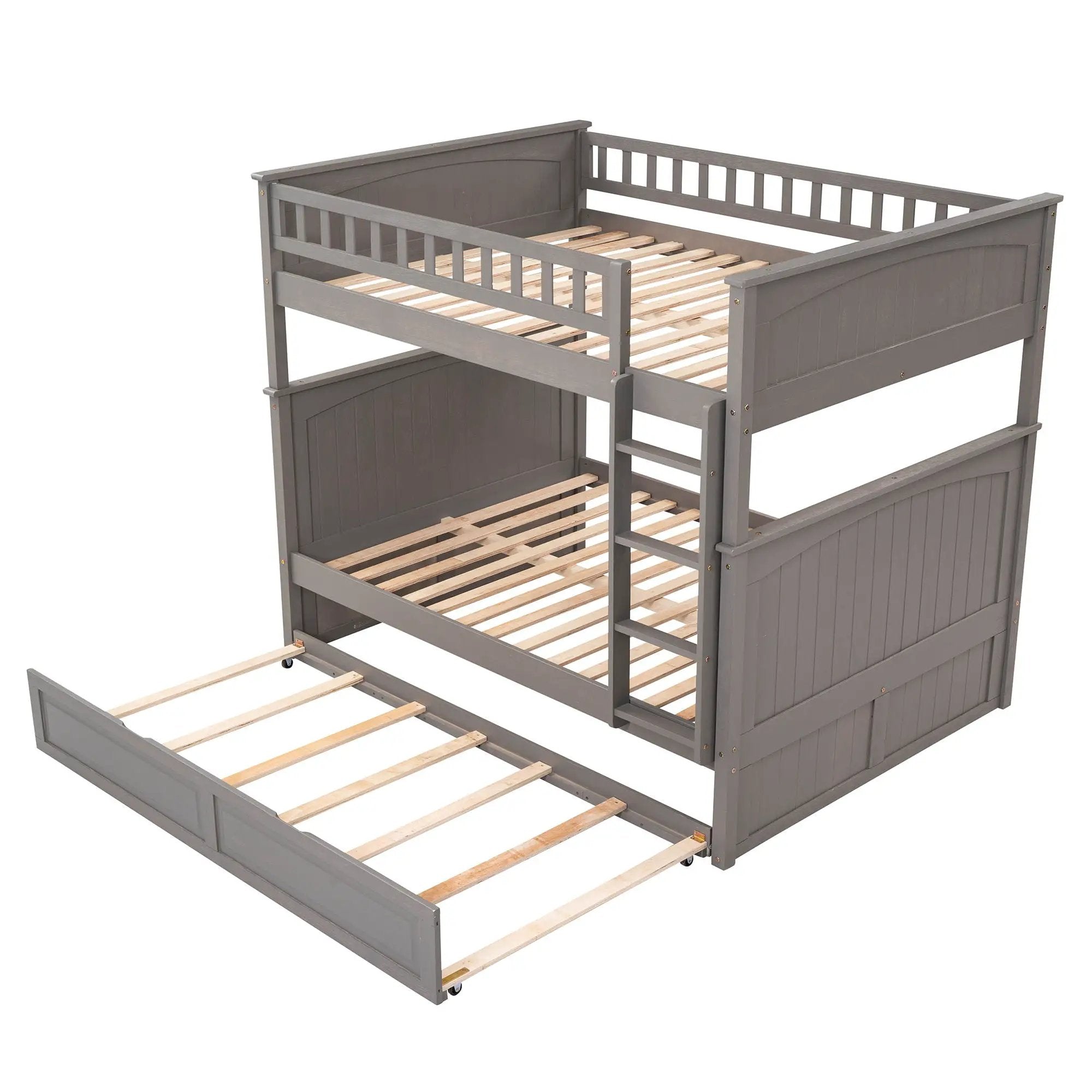 Bunk Bed With Twin Size Trundle, Guardrails by Unique Piece Furniture