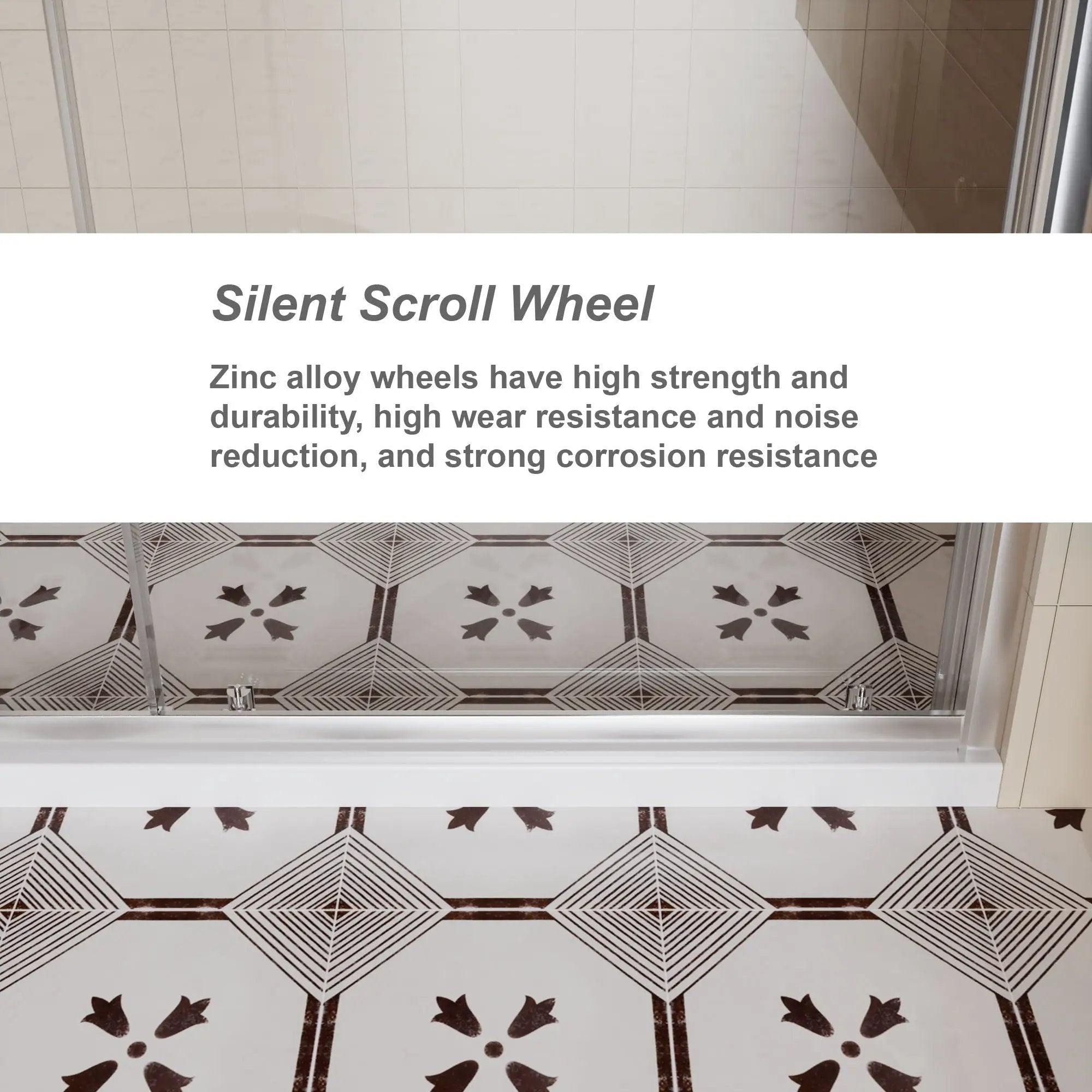 Sliding Shower Door With And Handle - Chrome by HouseOfZazla