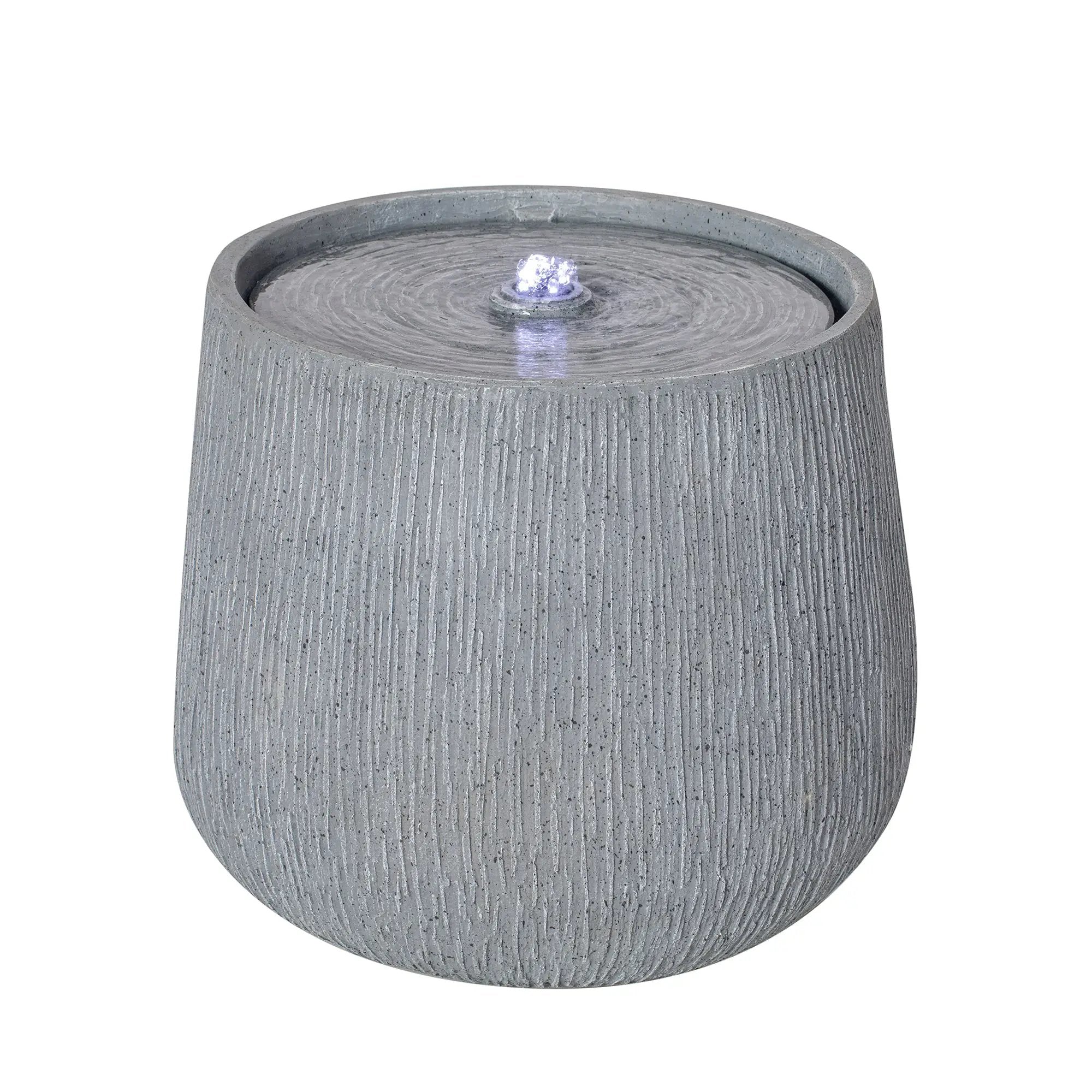 12.99" Gray Polyresin Outdoor Water Fountain with LED Light by HouseOfZazla