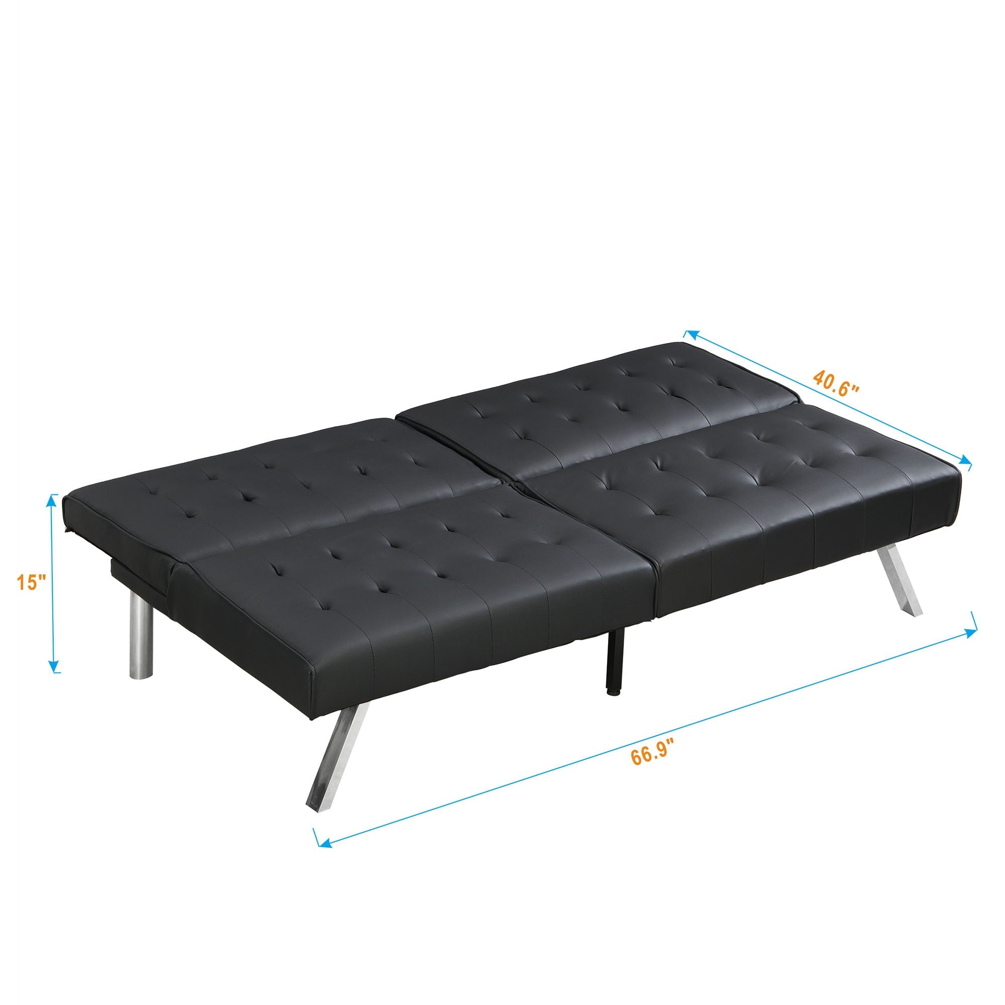 Comfortable Futon Sofa Bed - Black by HouseOfZazla