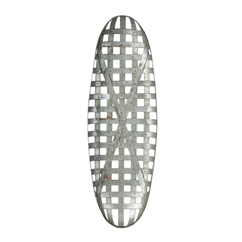 Metal Wall Art With Grid Pattern - Silver by HouseOfZazla