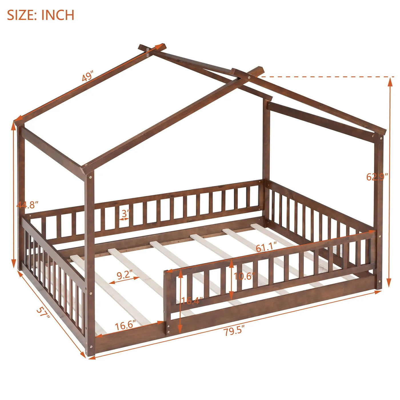 Bed House Bed Frame With Fence by Unique Piece Furniture