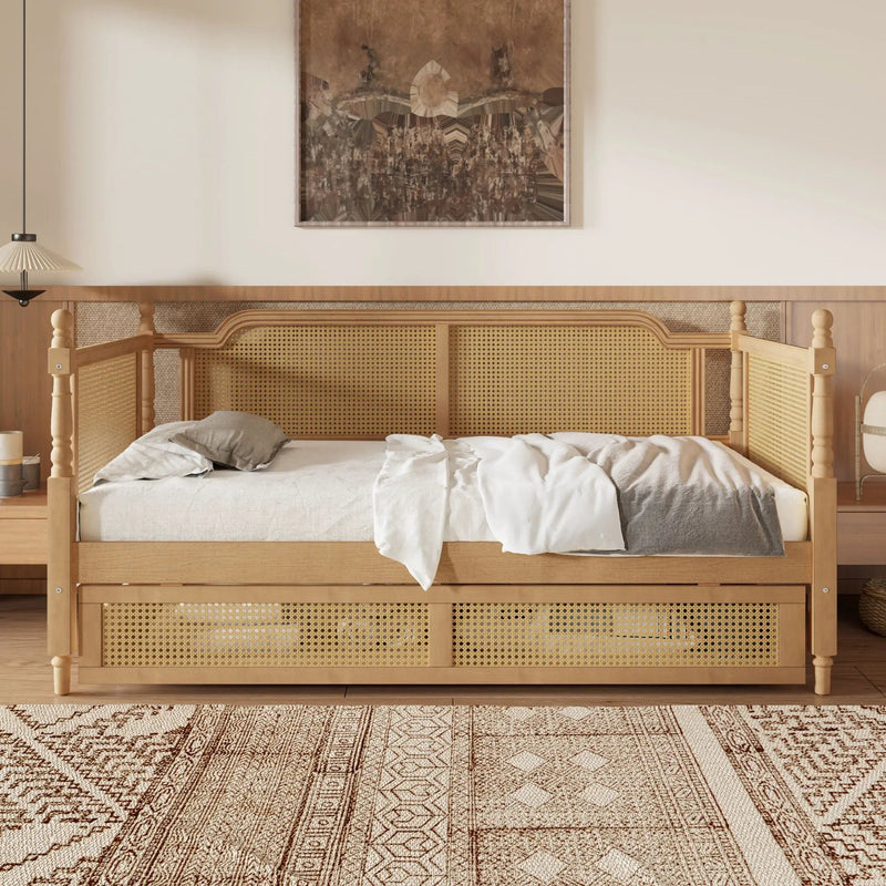 Traditional Style Rattan Daybed, No Box Spring Needed by HouseOfZazla