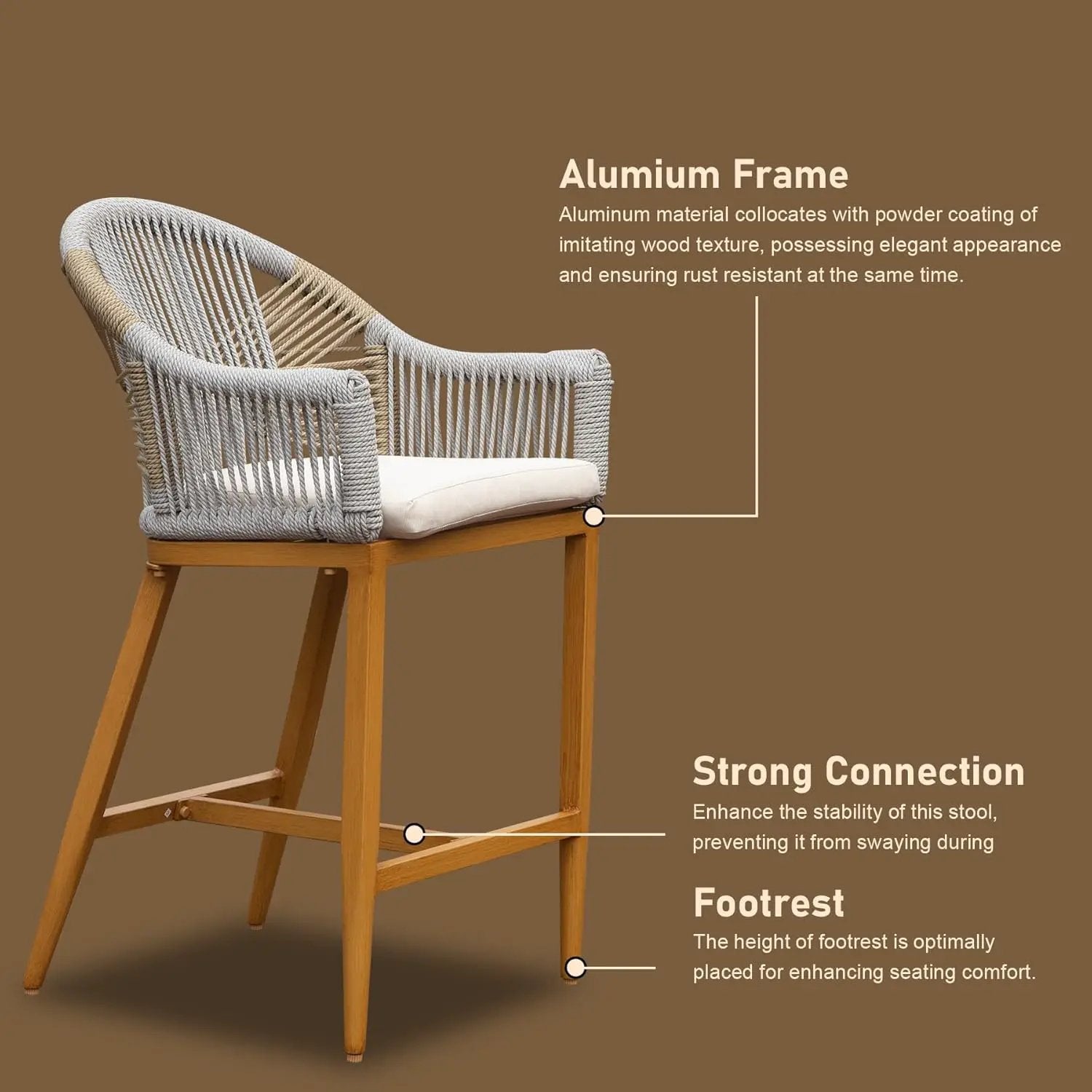 Bar Stools Set of 2 with Arm and Backrest by HouseOfZazla