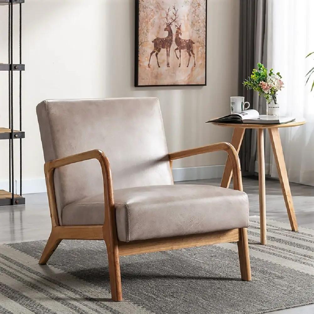 Classic Mid-Century Modern Accent Chairs, Open Framed Armchair With Cushioning by HouseOfZazla