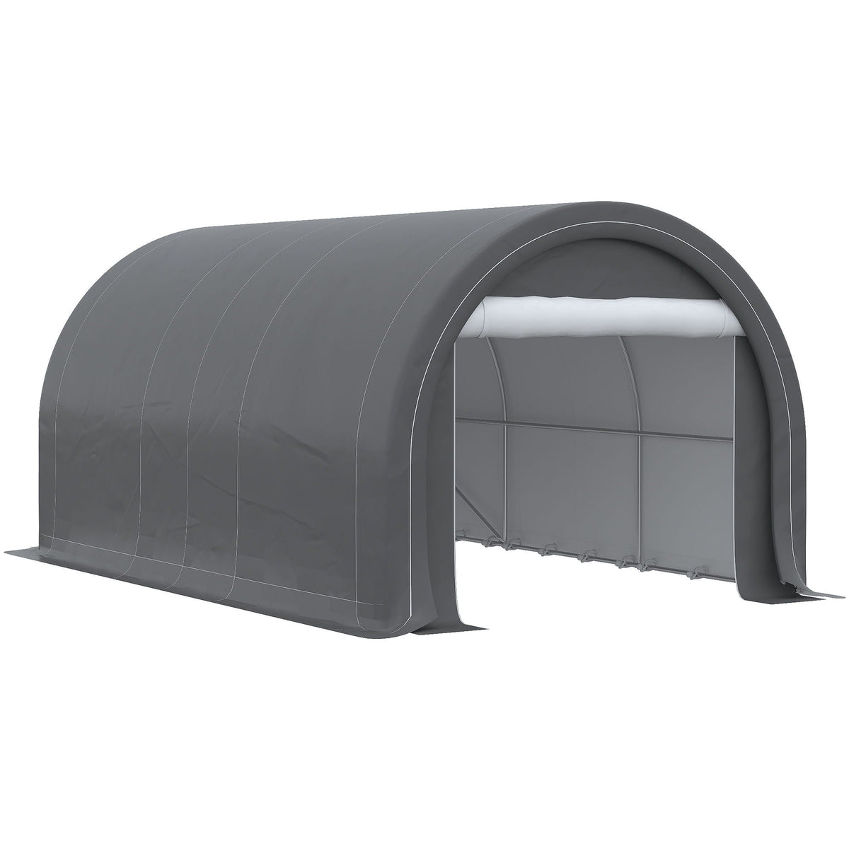 10' x 16' Heavy Duty Carport Garage Tent with Zippered Door - Dark Gray, White, or Beige