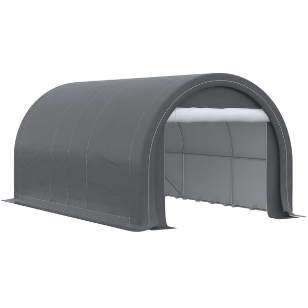 10' x 16' Heavy Duty Carport Garage Tent with Zippered Door - Dark Gray, White, or Beige