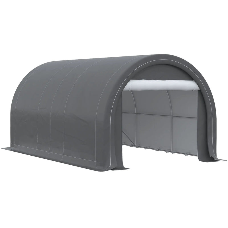 Outsunny - 10' x 16' Carport, Heavy Duty Portable Garage Storage Tent With Large Zippered Door, Anti-Uv Pe Canopy Cover For Car, Truck, Boat, Motorcycle, Bike, Garden Tools, Outdoor Work by HouseOfZazla