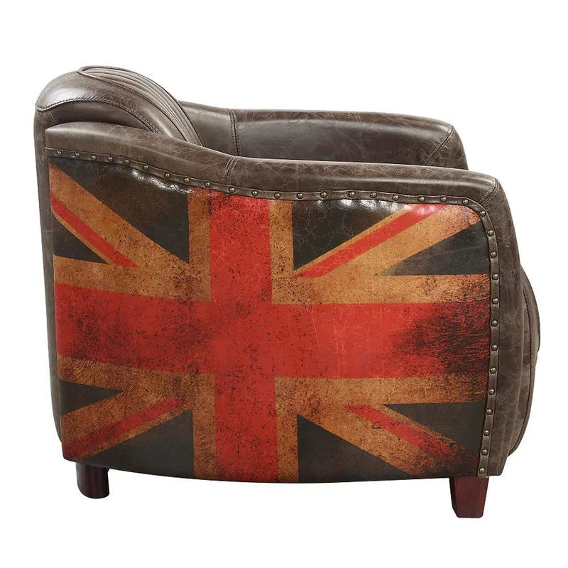 Brancaster - Chair - Antique Slate Top Grain Leather by Unique Piece Furniture