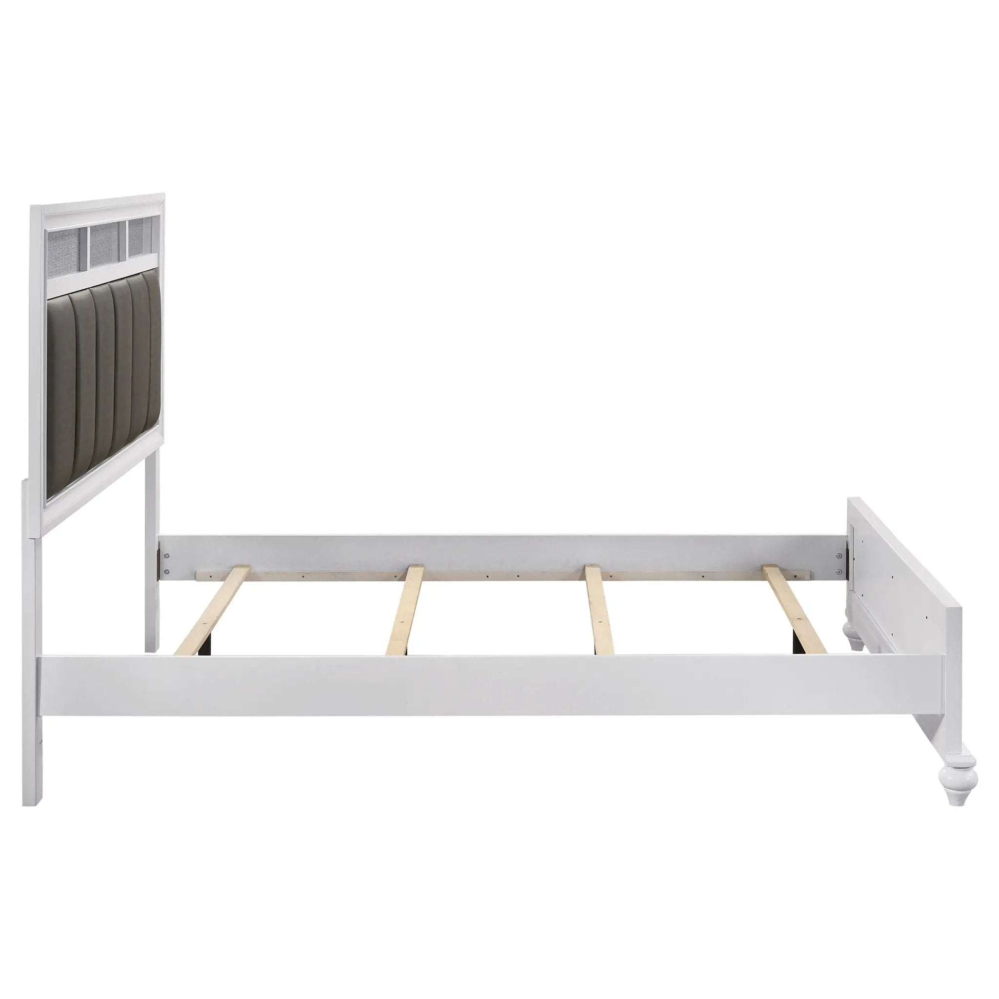Barzini Wood Queen Panel Bed White by Unique Piece Furniture