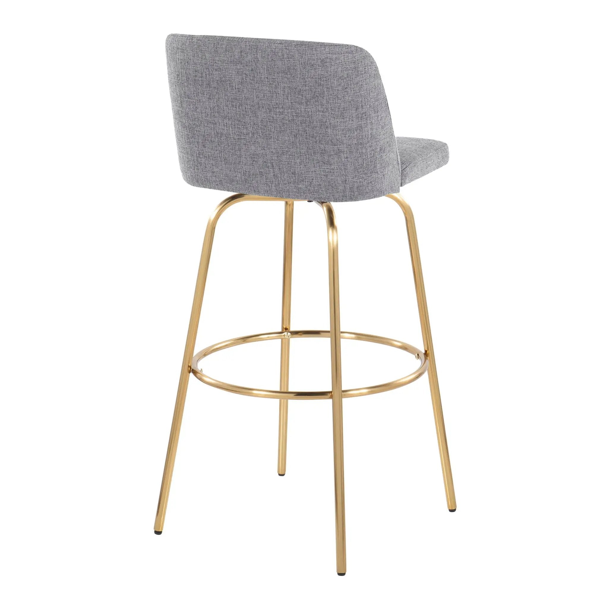 Toriano - Contemporary Fixed Height Barstool With Swivel And Round Footrest (Set of 2) by Unique Piece Furniture