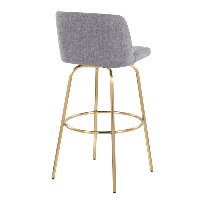 Toriano - Contemporary Fixed Height Barstool With Swivel And Round Footrest (Set of 2) by Unique Piece Furniture