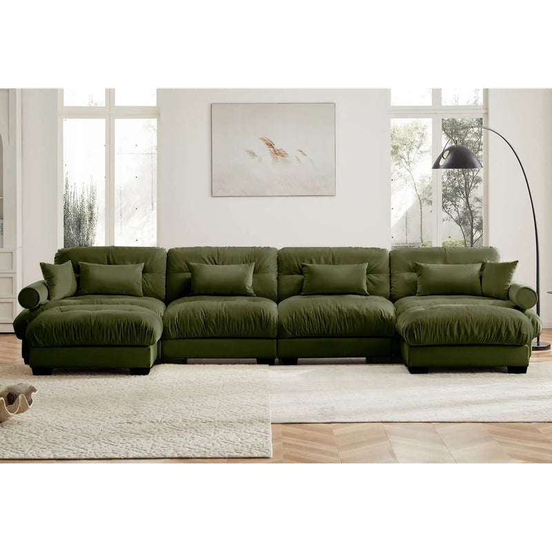 Super Comfort Oversized Modular Sectional Sofa With Movable Ottoman by Unique Piece Furniture