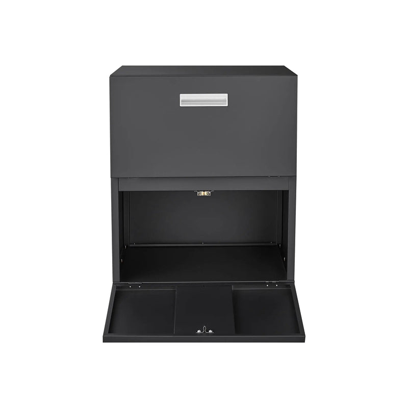 Office Furniture Copier Cabinet 2 Door Steel Copier Stand Mobile Pedestal File Printer Stand - Black by HouseOfZazla