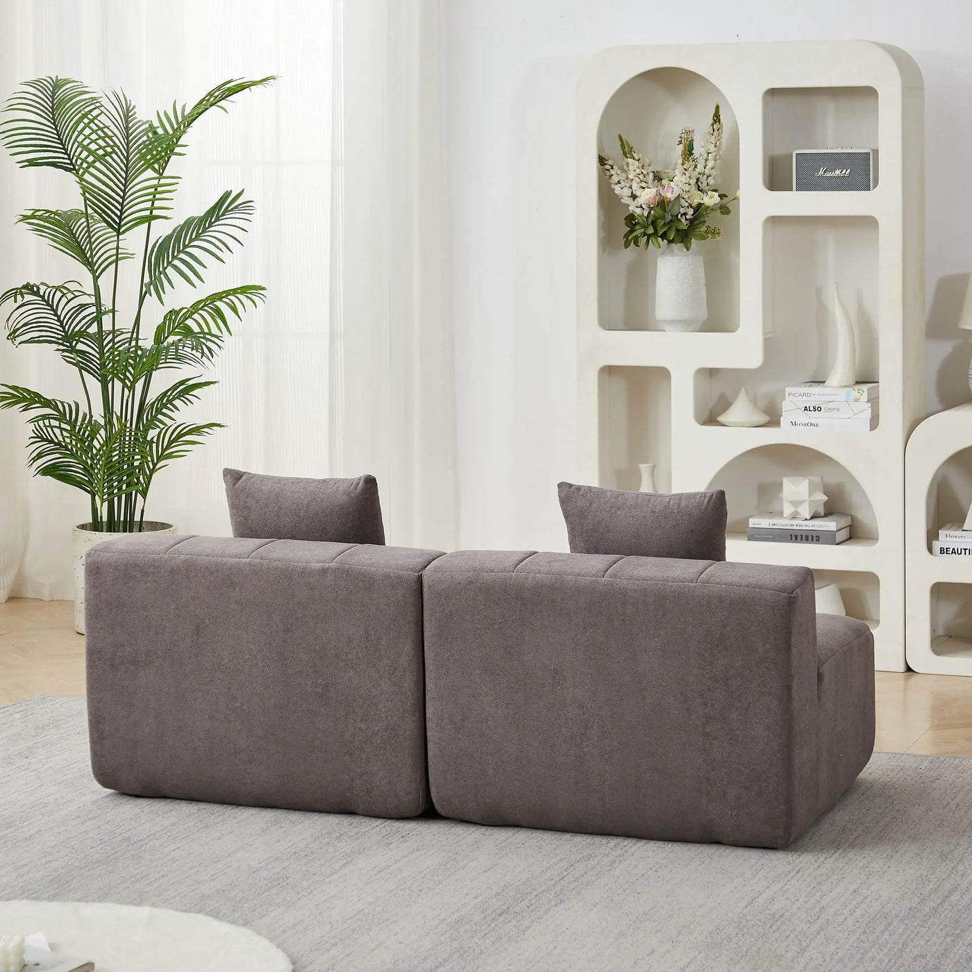 Modular Sectional Sofa With 2 Pillows, Symmetrical Design by HouseOfZazla
