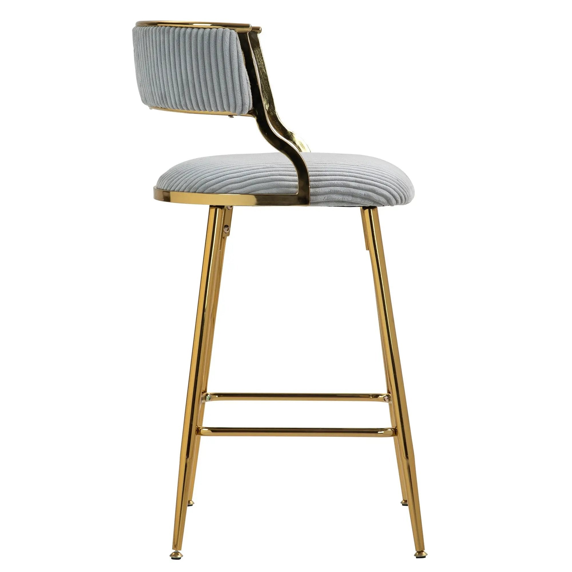 Counter Height Bar Stools With Powder Coating Base And Footrest (Set of 2) - by Unique Piece Furniture