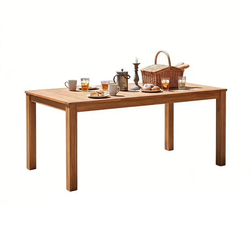 TOPMAX Patio Wooden Dining Table, 67"L Rectangular by HouseOfZazla