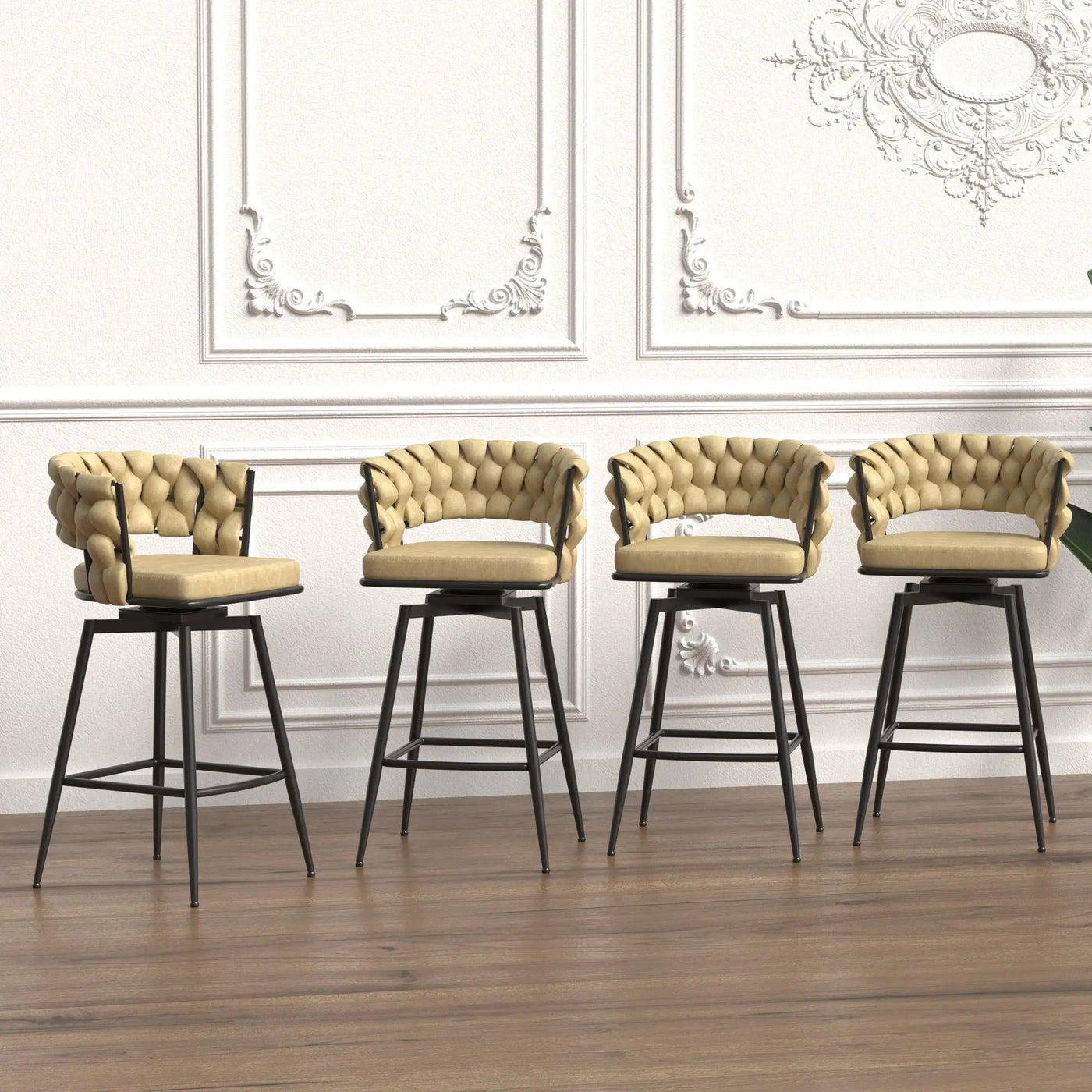 Bar Stool 360 Swivel With Back Footrest by HouseOfZazla