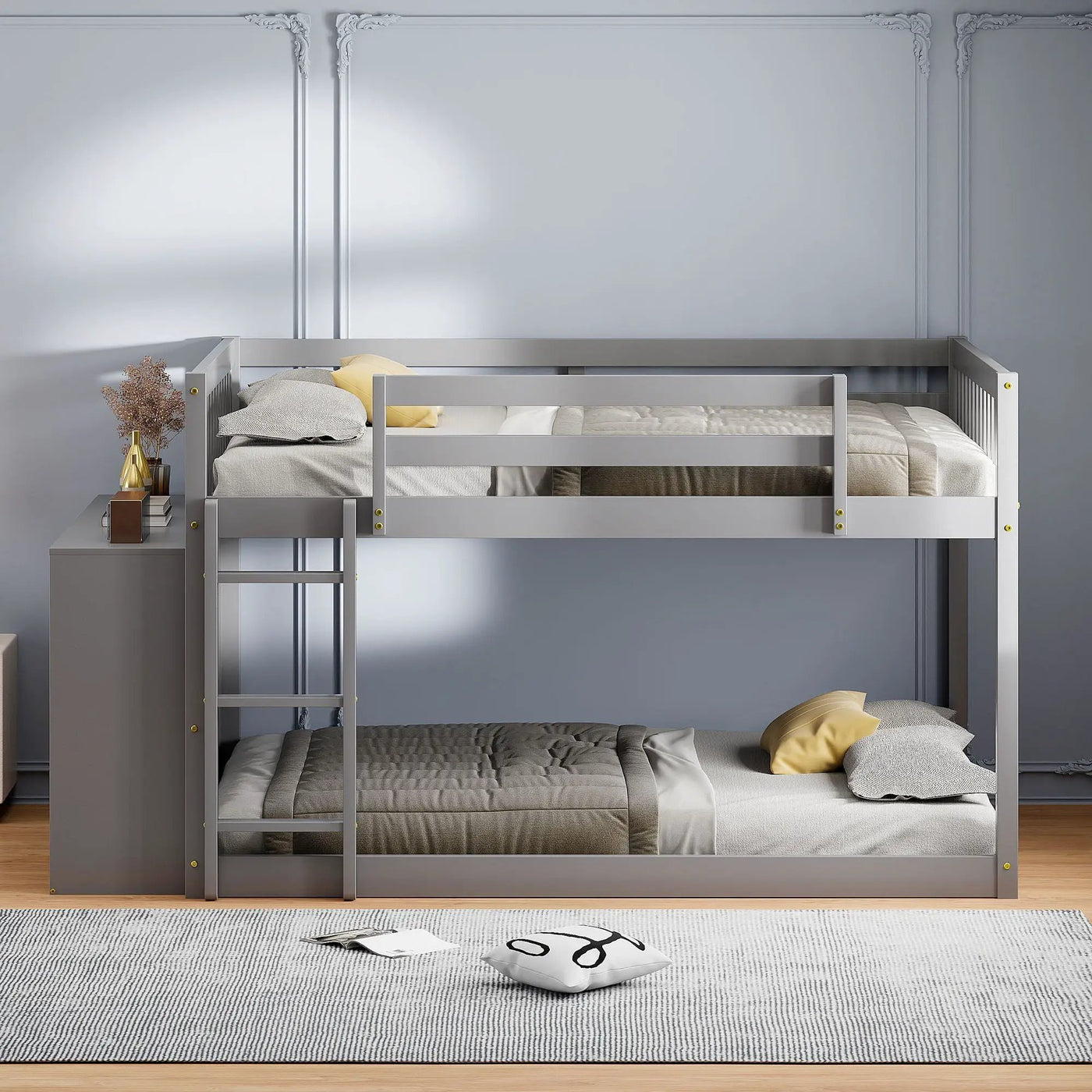 Bunk Bed With 4 Drawers and 3 Shelves by HouseOfZazla