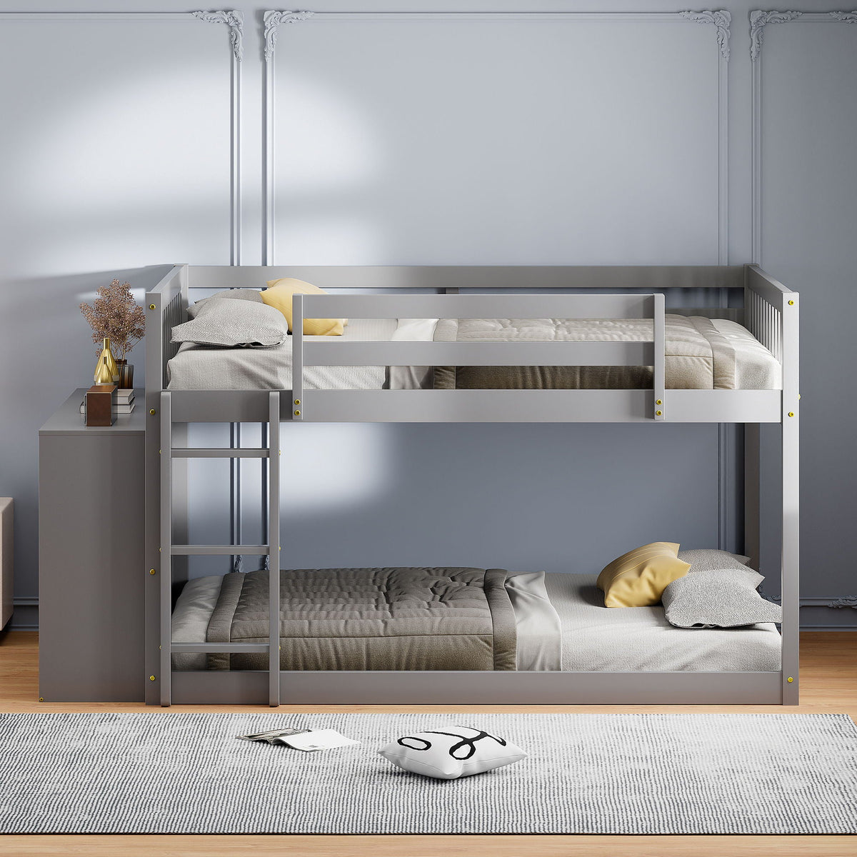 Bunk Bed With 4 Drawers and 3 Shelves - Solid Pine Wood, photo 20 of 24