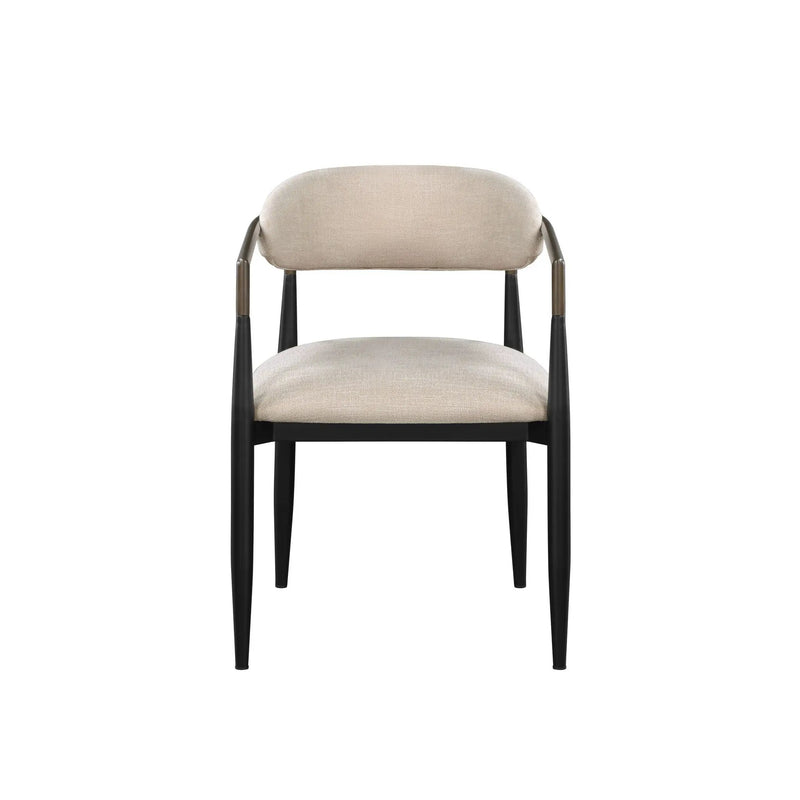 Set of 2 Beige and Black Armchair with Open Back by BLAKHOM