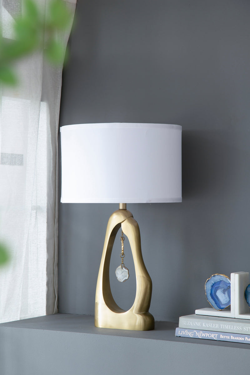 Geode-Inspired Gold Aluminum Table Lamp by HouseOfZazla
