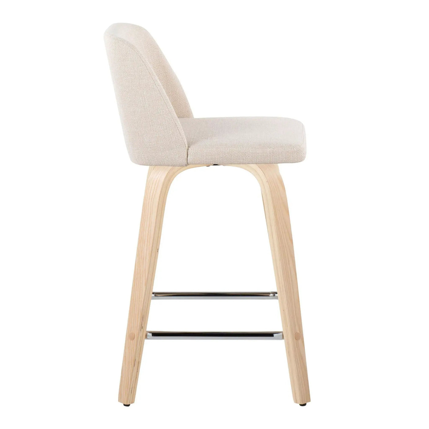 Toriano - Contemporary Fixed Height Counter Stool With Swivel With Square Footrest (Set of 2) by HouseOfZazla