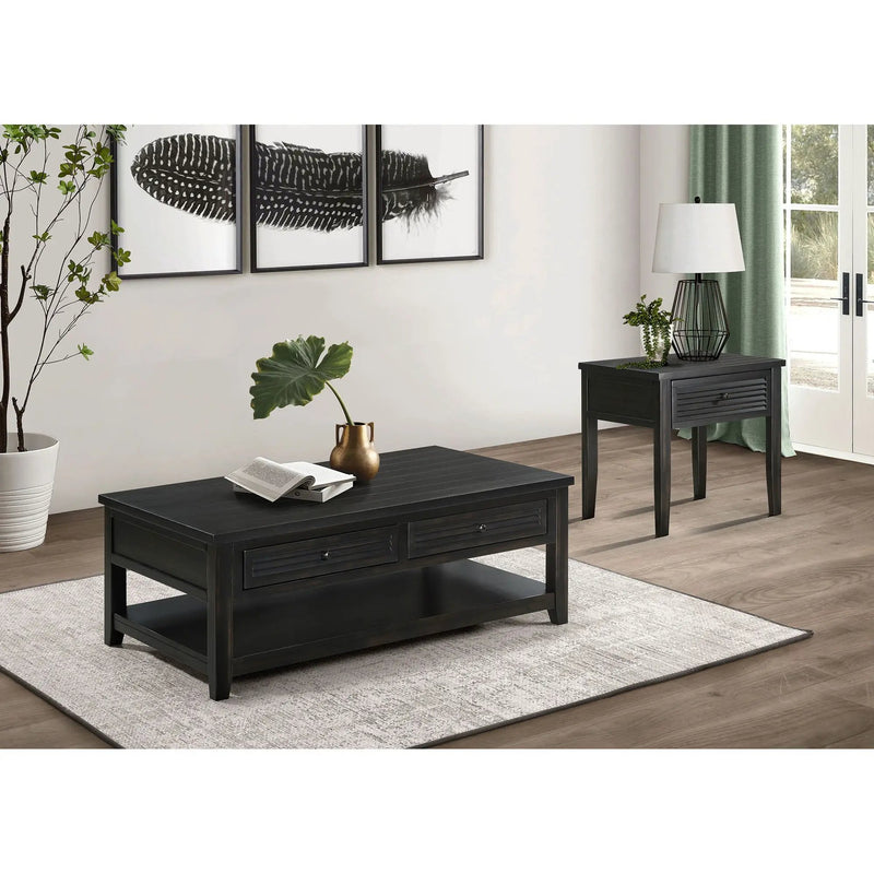 Sutter - 1 Drawer Square End Table - Dark Brown