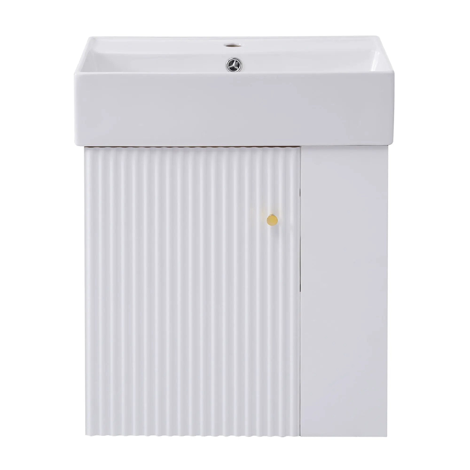 Modern Floating Bathroom Vanity With Ceramic Basin Perfect For Small Bathrooms by HouseOfZazla