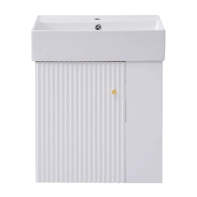 Modern Floating Bathroom Vanity With Ceramic Basin Perfect For Small Bathrooms by HouseOfZazla