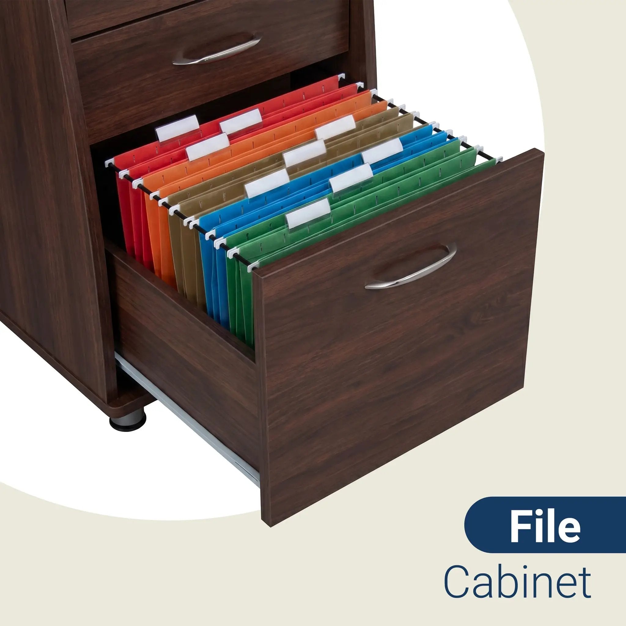 Techni Mobili Complete Workstation Computer Desk with Storage, Chocolate by HouseOfZazla