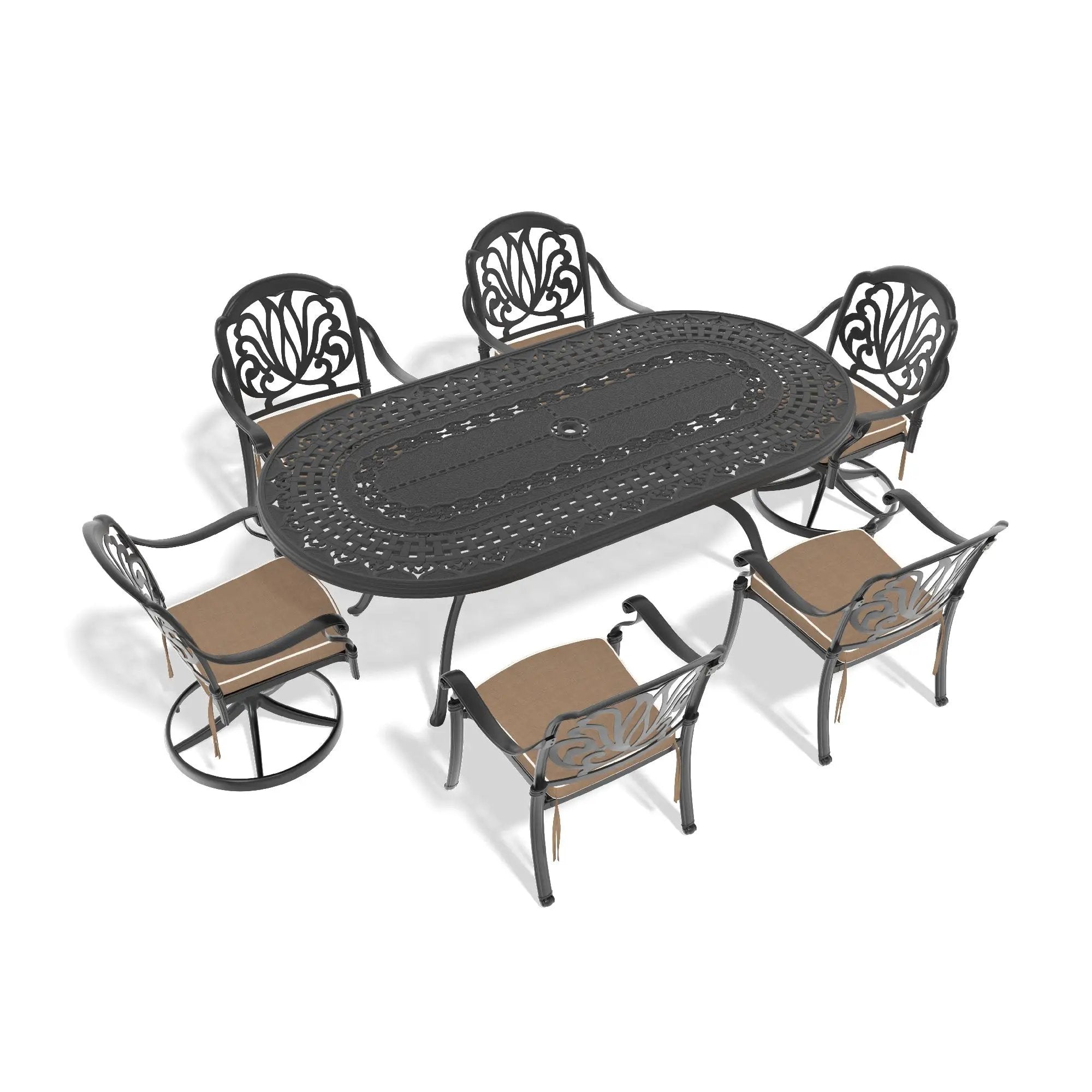 7-Piece All-Weather Cast Aluminum Dining Set by HouseOfZazla