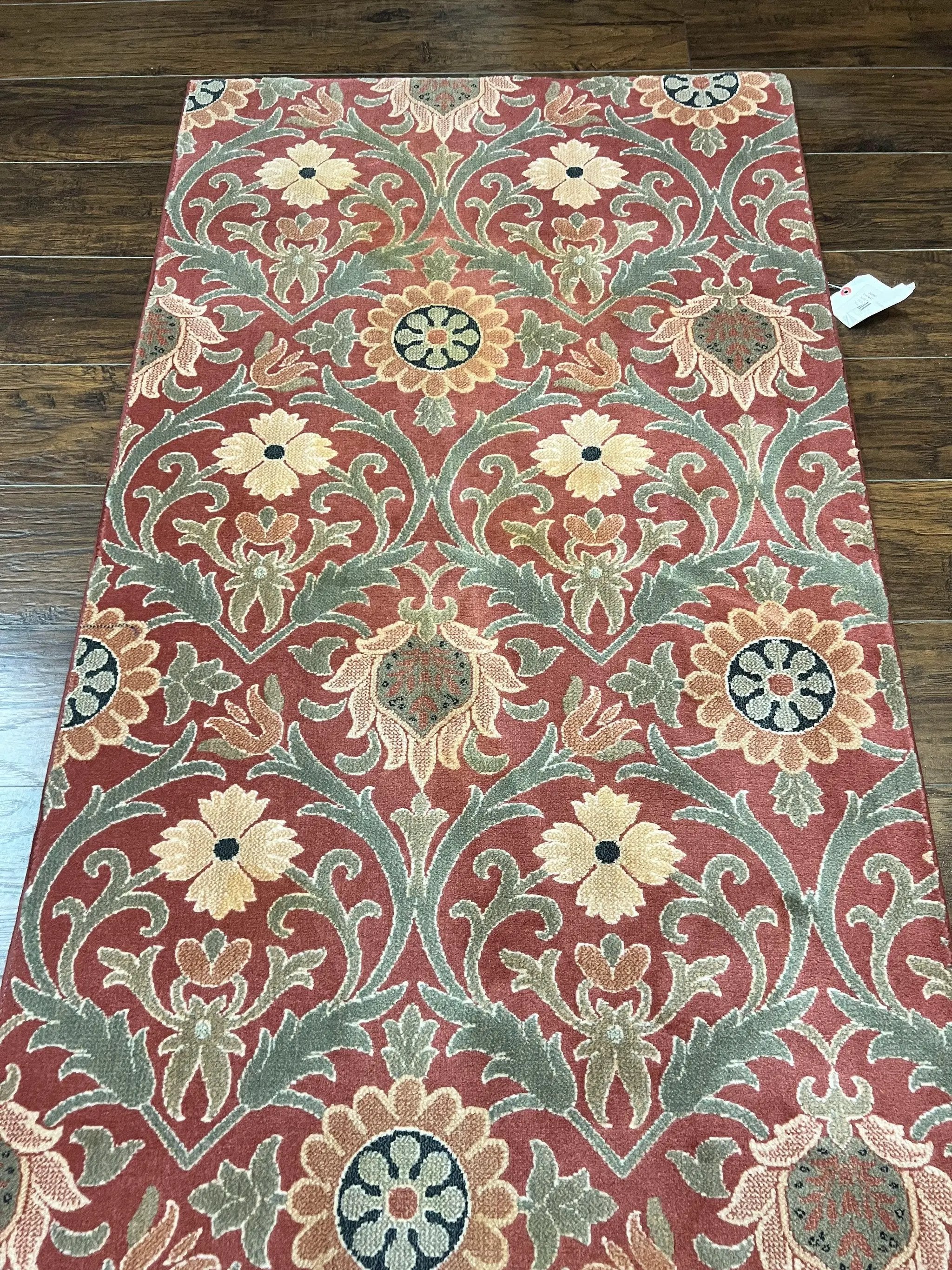 Runner Rug 3 x 14.7, Long Hallway Rug, Wool, Power Loomed, Contemporary, Floral by Jewel Rugs