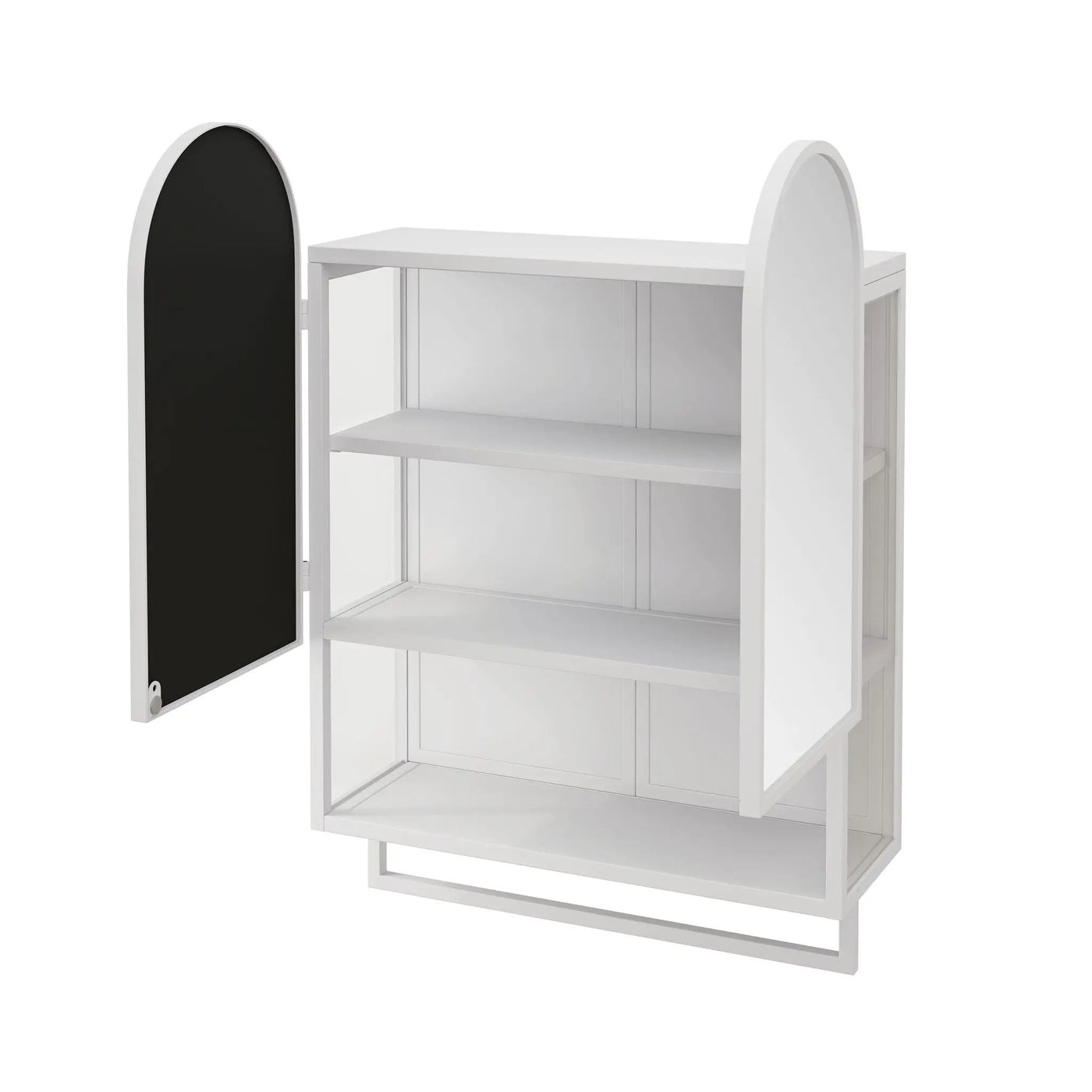 Double Arched Mirror Wall Cabinet With 2 Doors, Featuring Adjustable Shelves And Towel Rack by HouseOfZazla