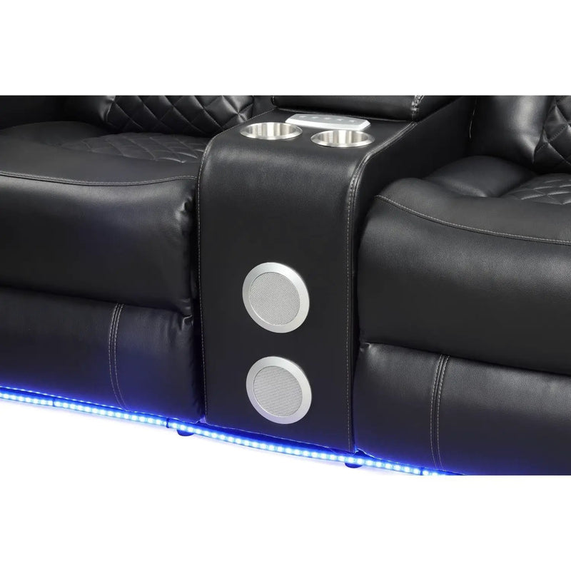 Benz - Power Reclining Loveseat With LED Lighting And Built In USB by HouseOfZazla