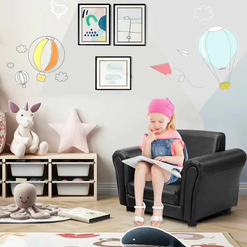 Kids Armrest Sofa with Ottoman by DirectDeals