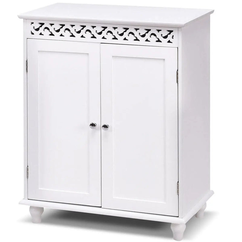 White Wooden 2-Door Storage Cabinet Cupboard by DirectDeals